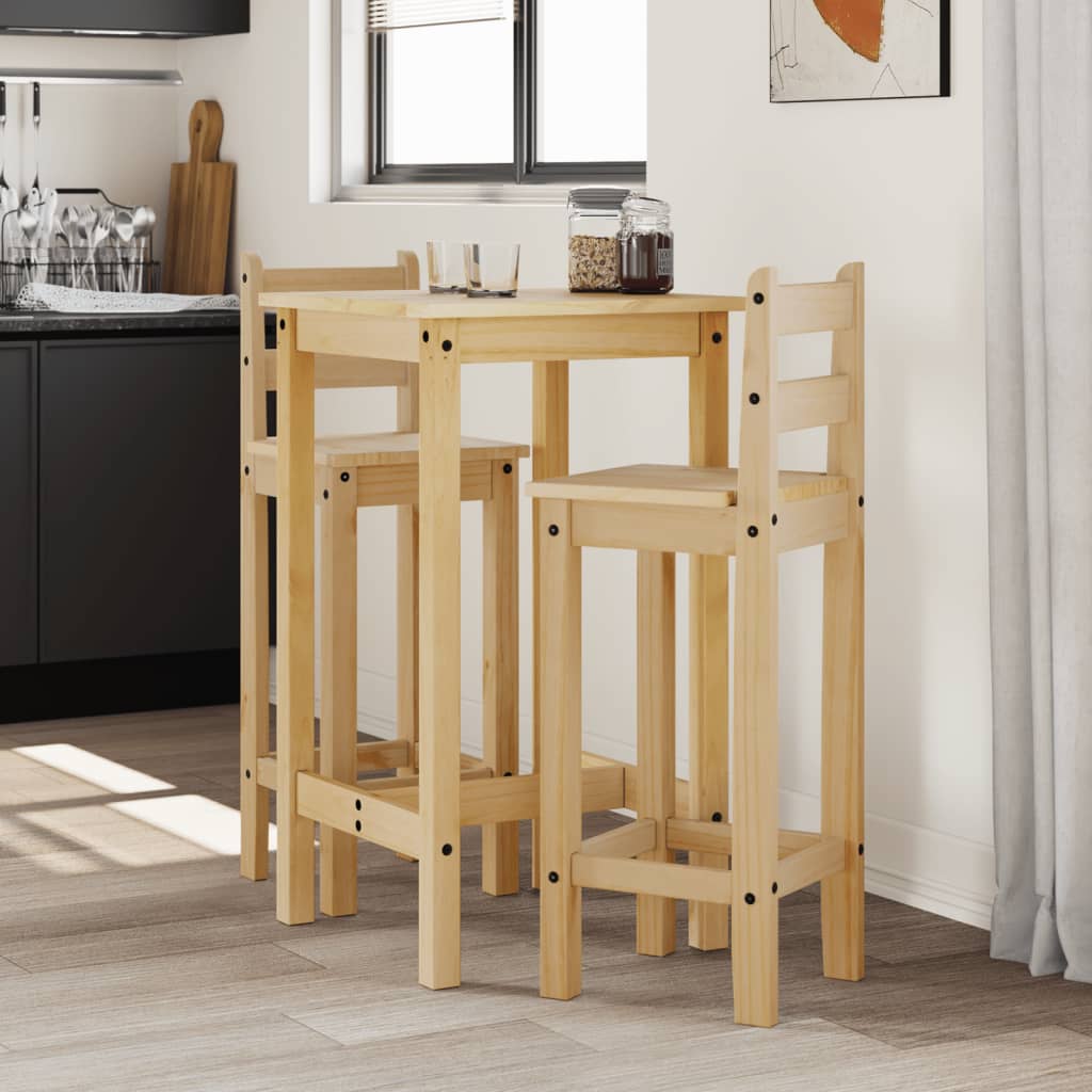 Ensemble de bar 3 pcs Bois de pin massif - XIOS