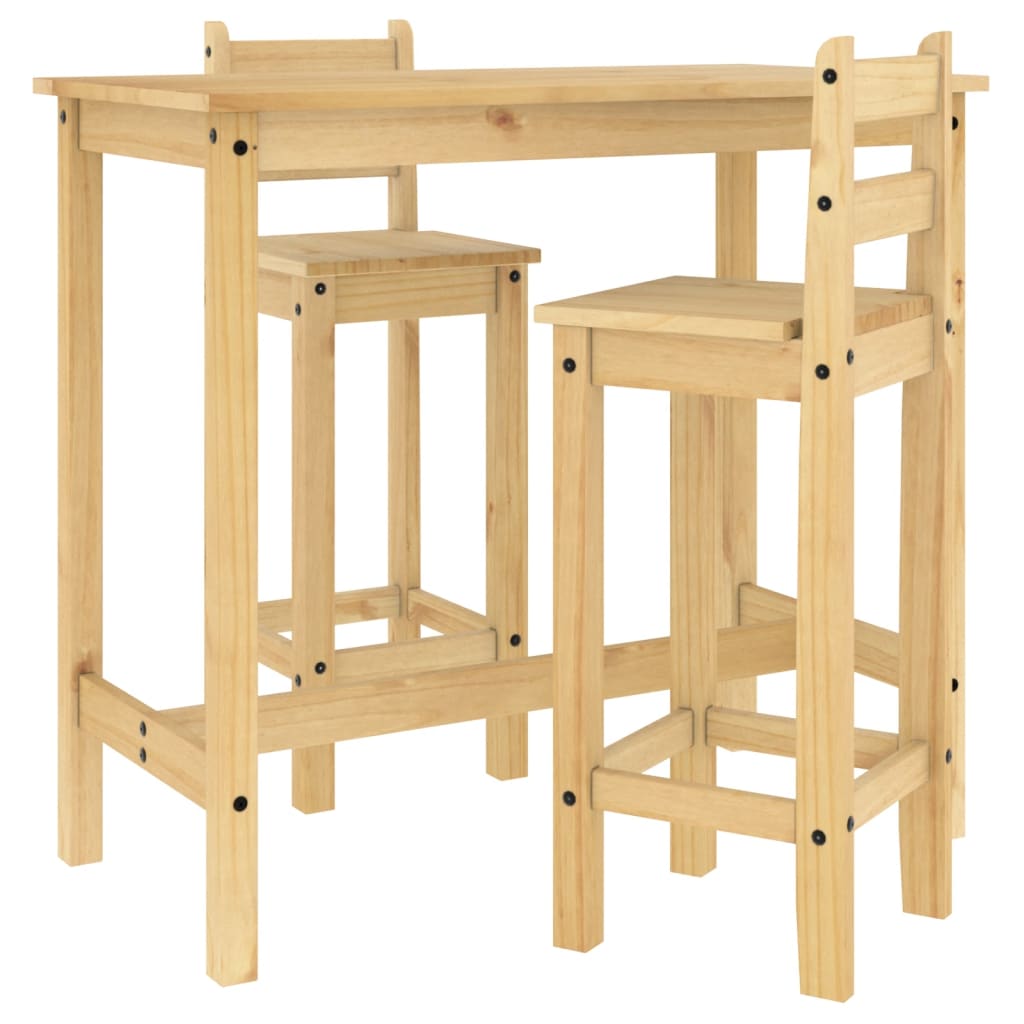 Ensemble de bar 3 pcs Bois de pin massif - XIOS
