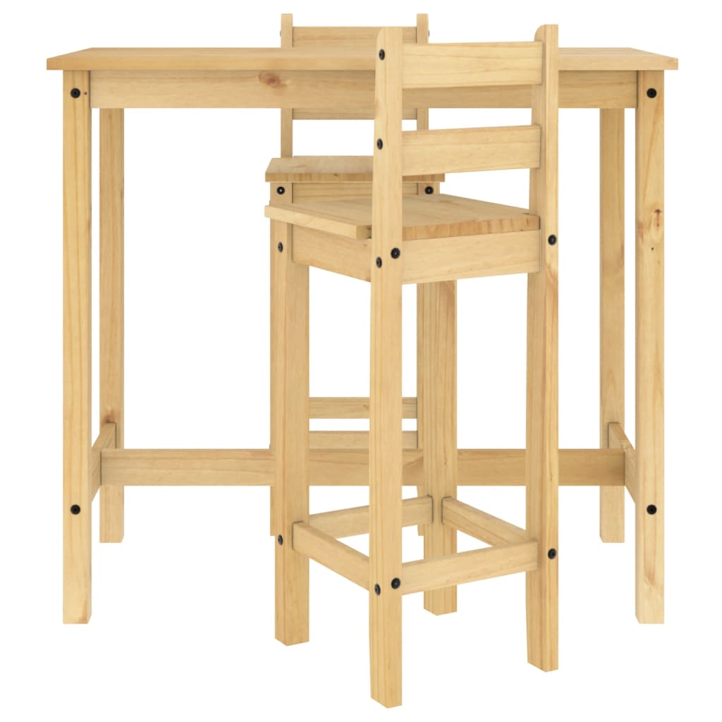 Ensemble de bar 3 pcs Bois de pin massif - XIOS