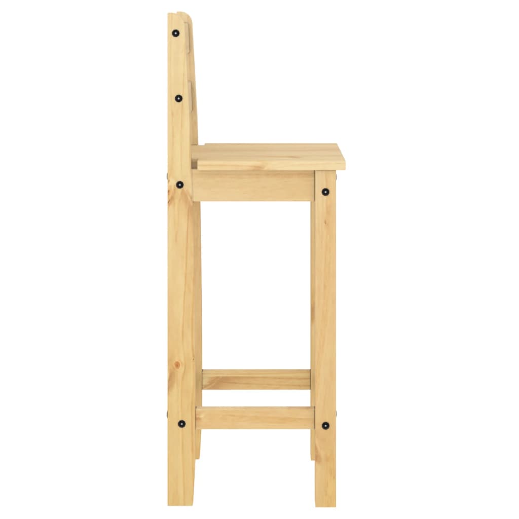 Chaises de bar lot de 2 bois de pin solide - XIOS