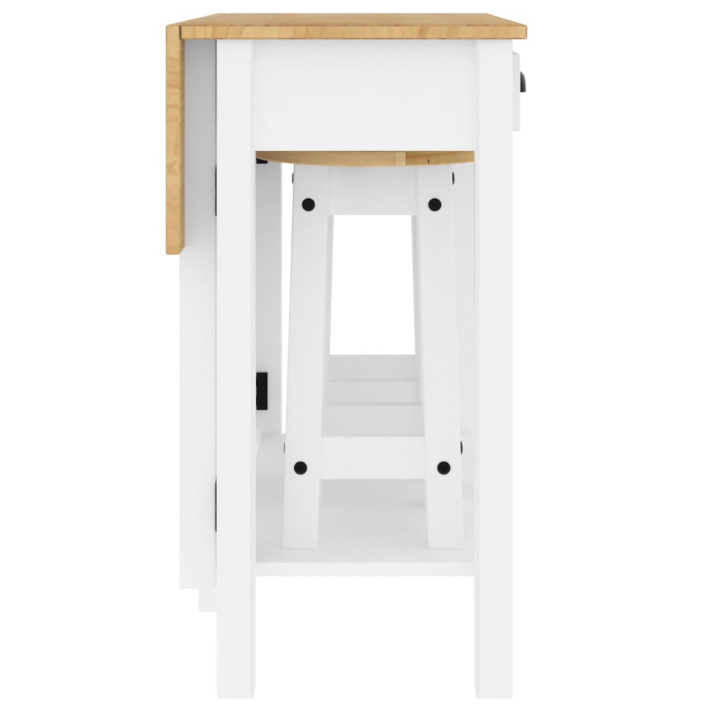 Ensemble de bar 3 pcs blanc bois de pin massif - XIOS