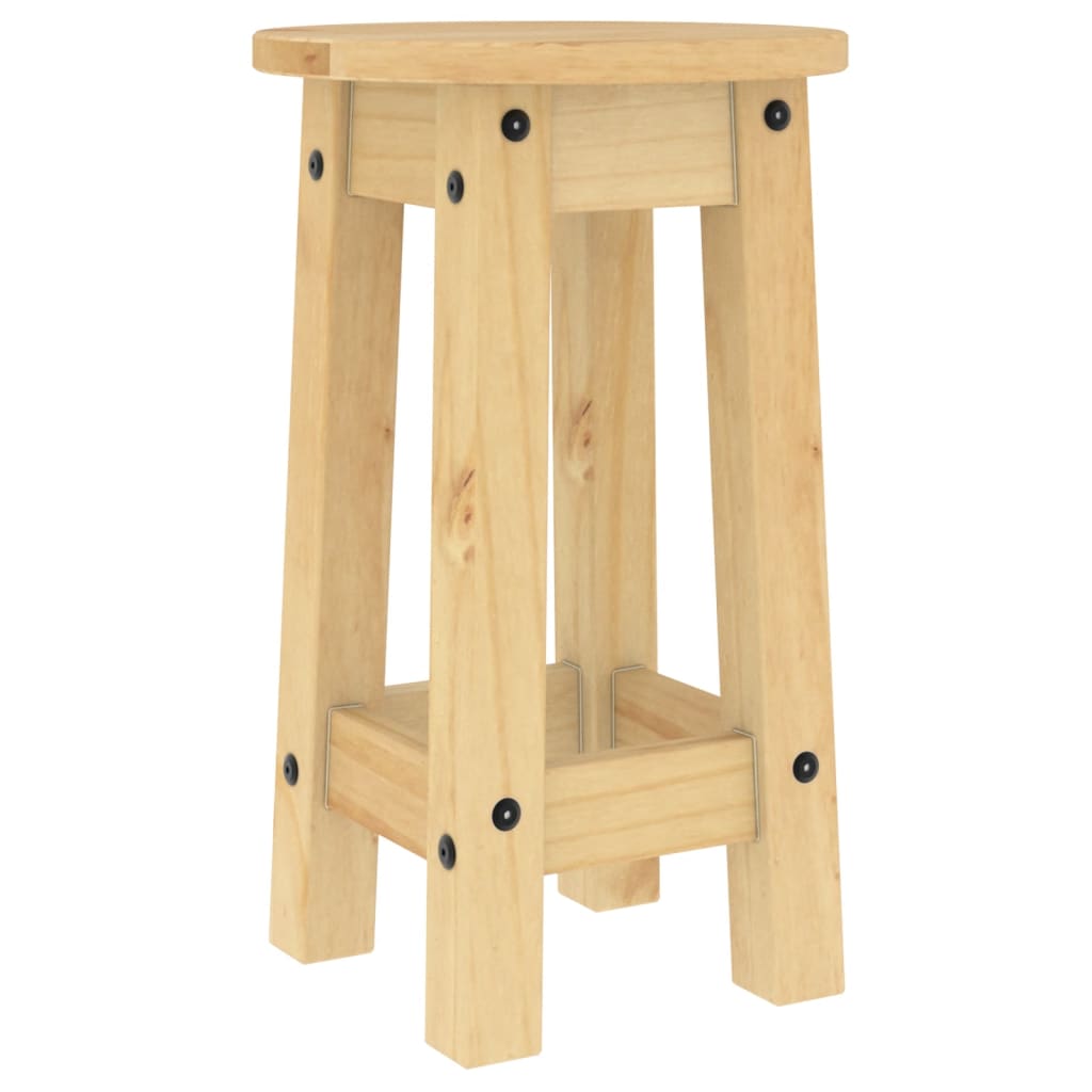 Tabourets de bar lot de 2 bois massif de pin - XIOS