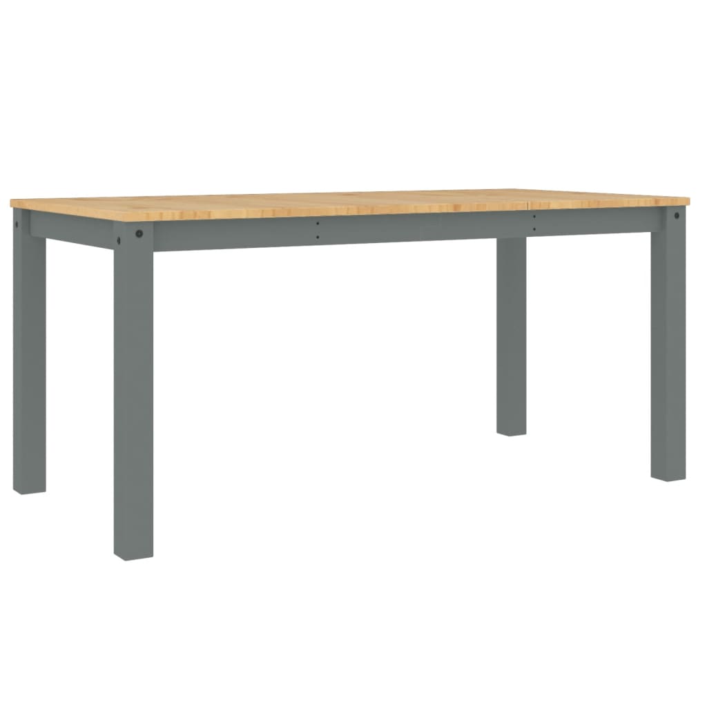 Table à manger Panama gris 160x80x75 cm bois massif de pin - XIOS