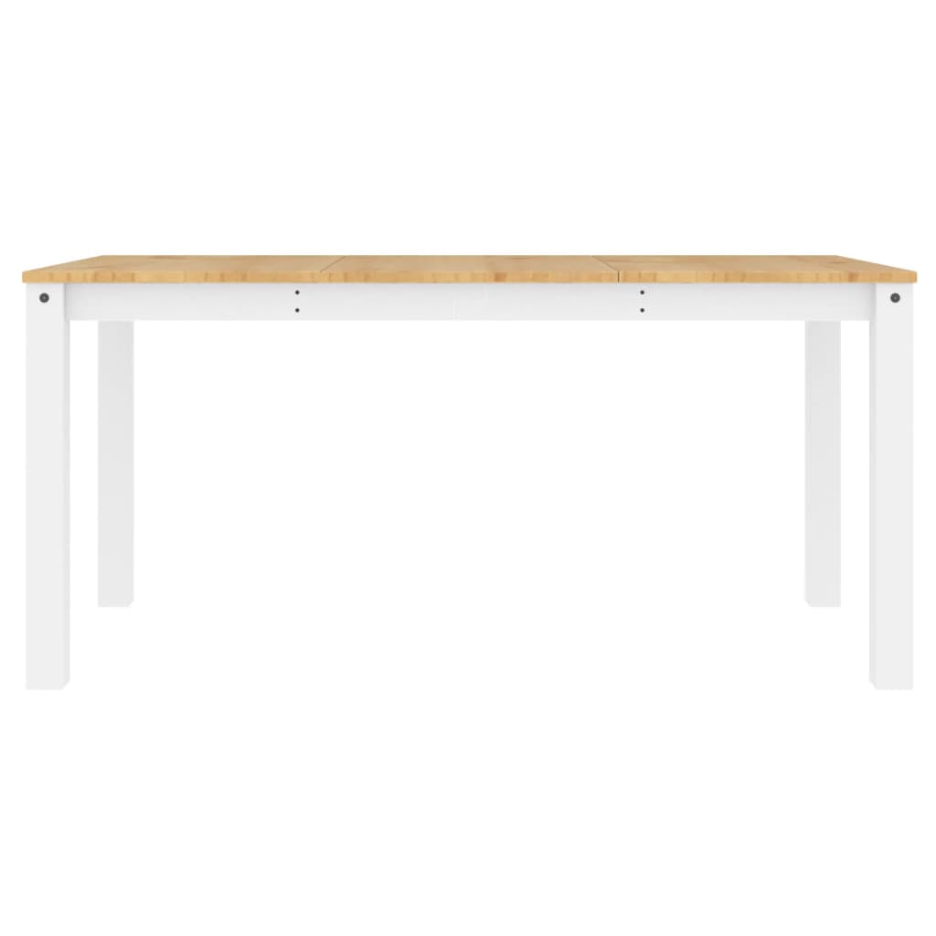 Table à manger Panama blanc 160x80x75 cm bois massif de pin - XIOS