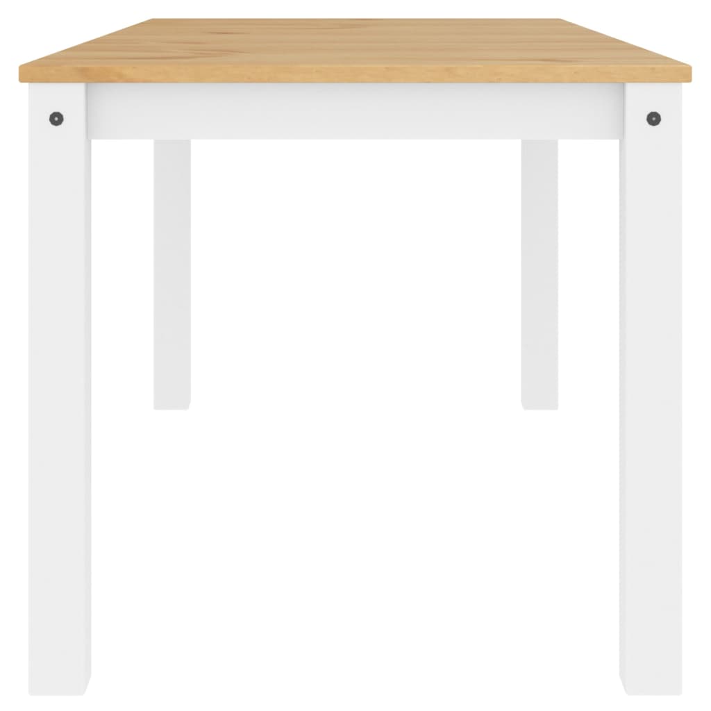 Table à manger Panama blanc 160x80x75 cm bois massif de pin - XIOS