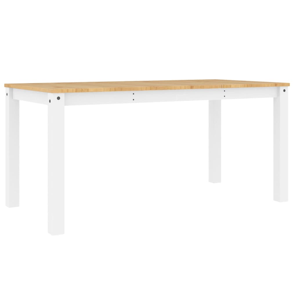 Table à manger Panama blanc 160x80x75 cm bois massif de pin - XIOS