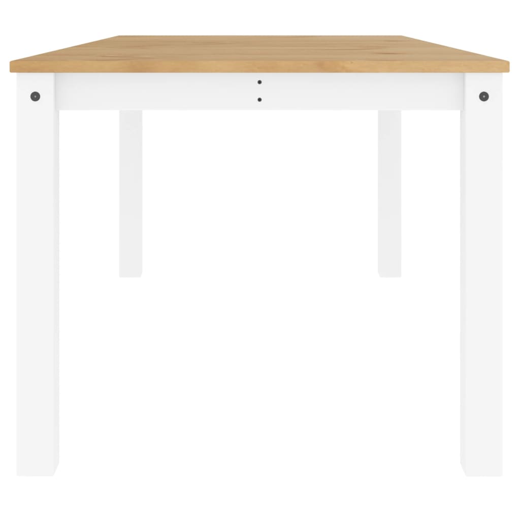 Table à manger Panama blanc 180x90x75 cm bois massif de pin - XIOS