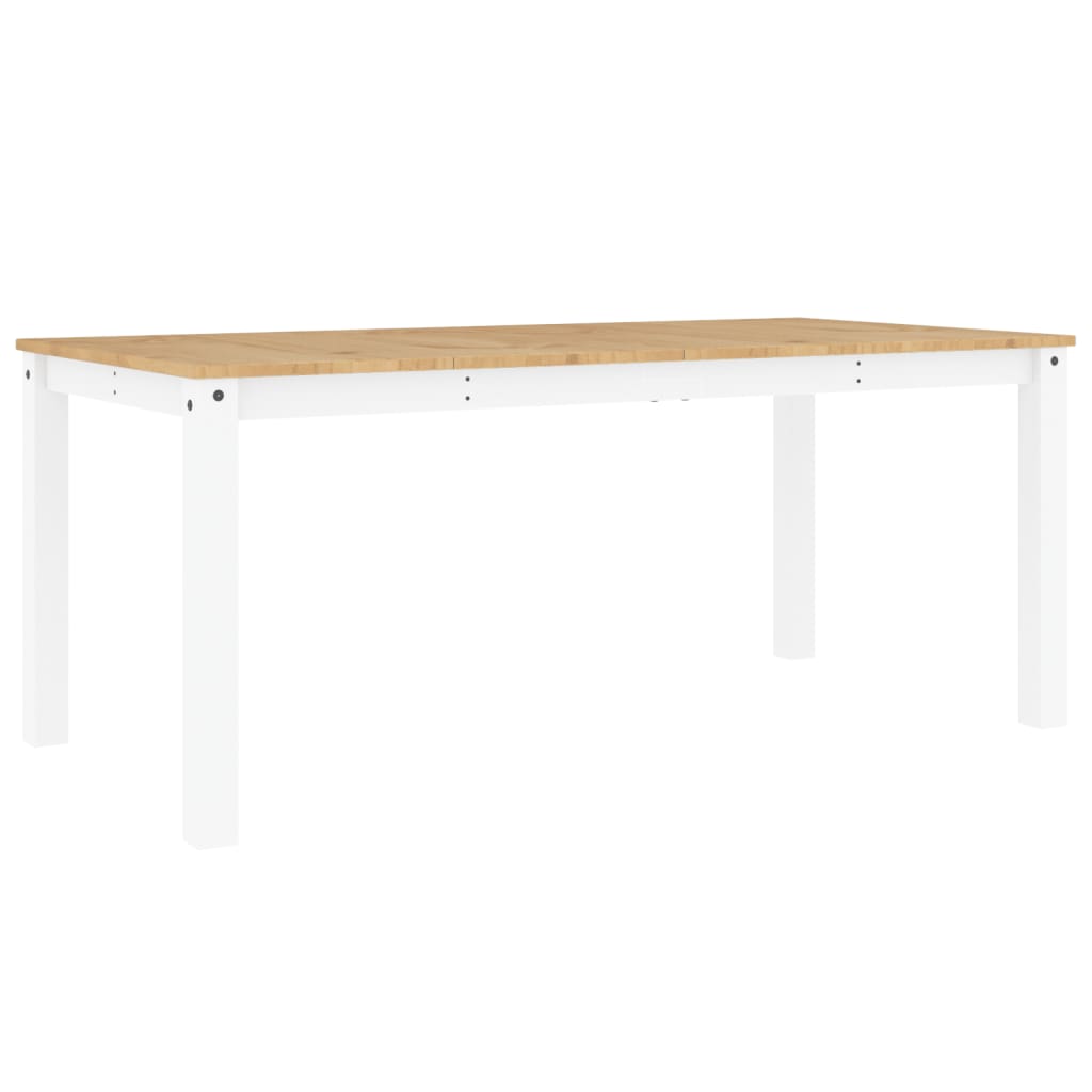 Table à manger Panama blanc 180x90x75 cm bois massif de pin - XIOS