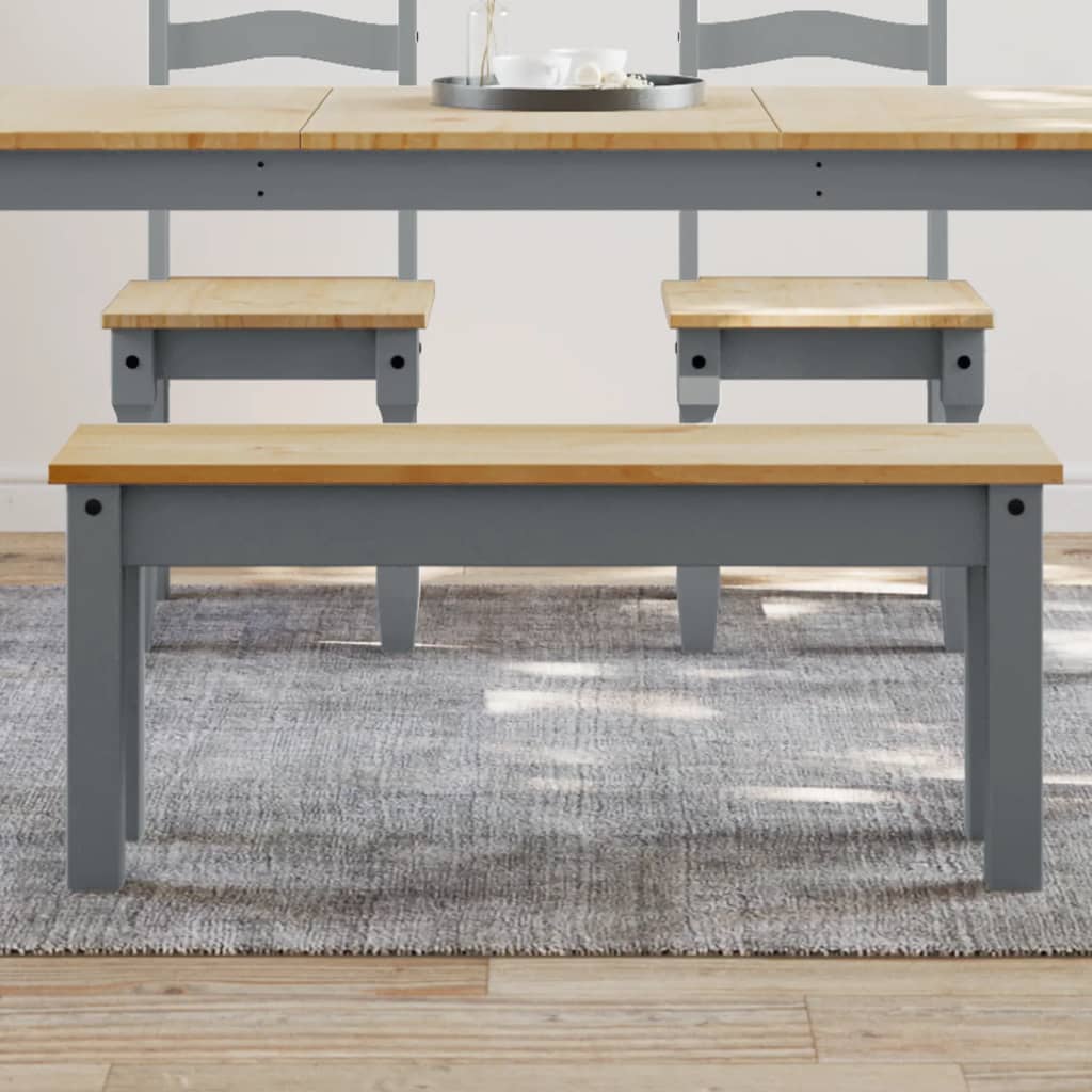 Banc à manger Panama gris 105x30x45 cm bois massif de pin - XIOS