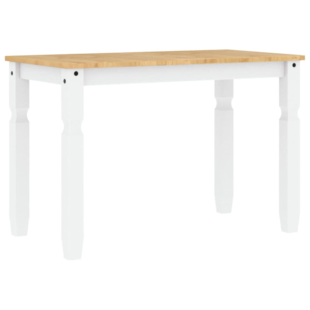 Table à manger Corona blanc 112x60x75 cm bois massif de pin - XIOS