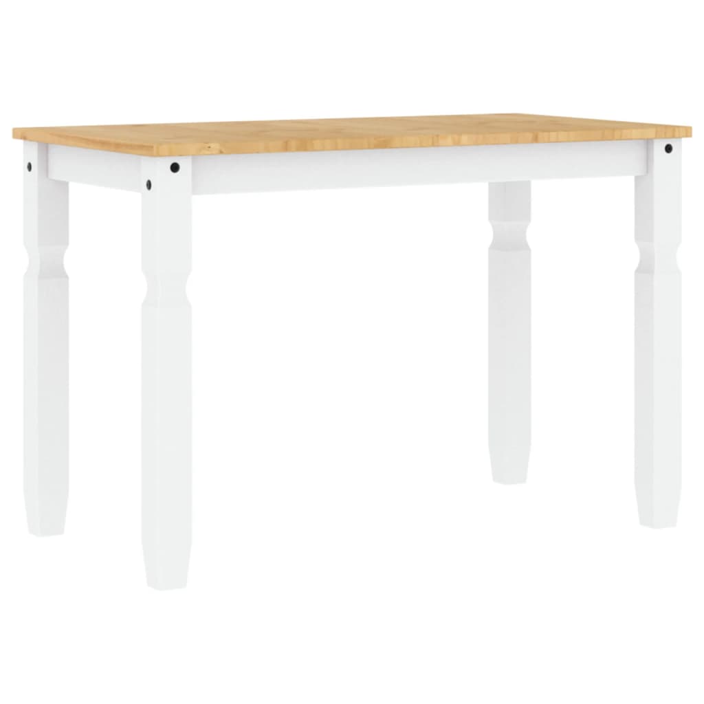 Table à manger Corona blanc 112x60x75 cm bois massif de pin - XIOS
