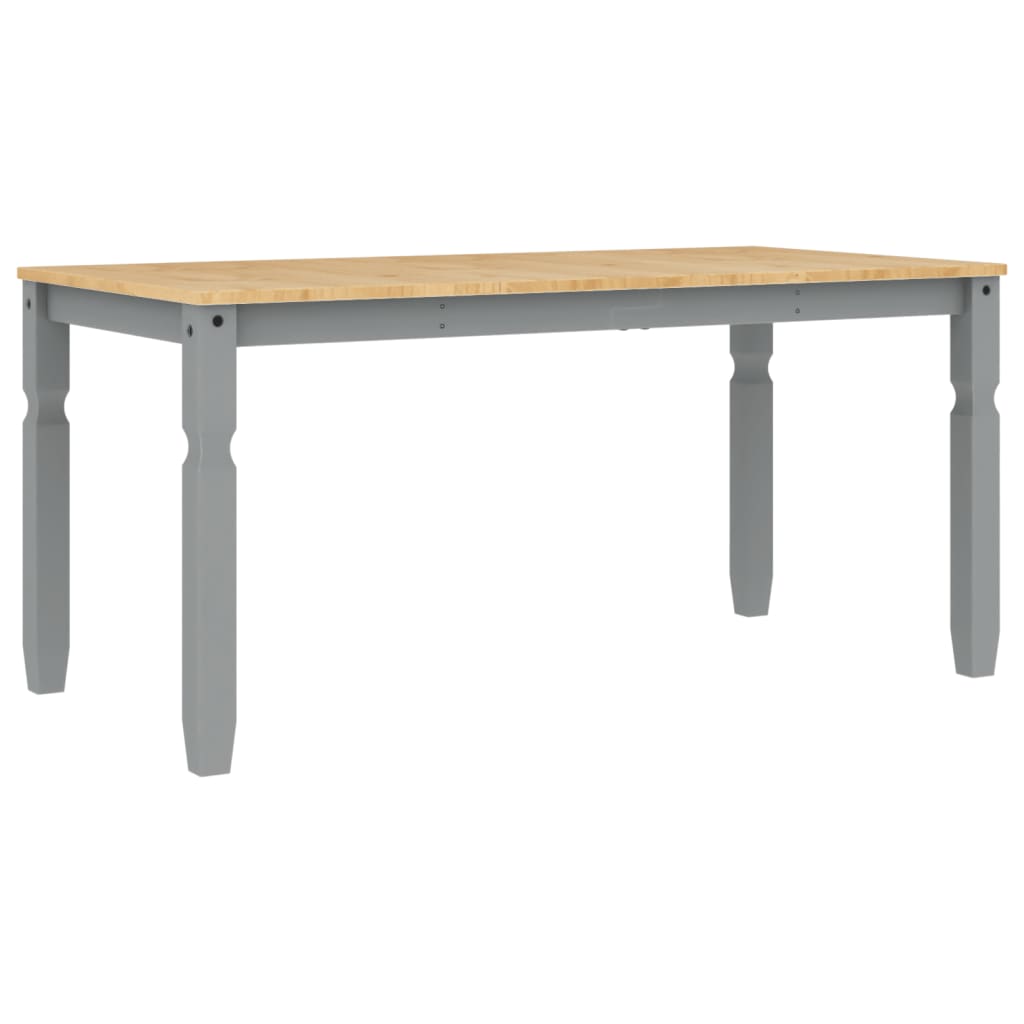 Table à manger Corona gris 160x80x75 cm bois massif de pin - XIOS