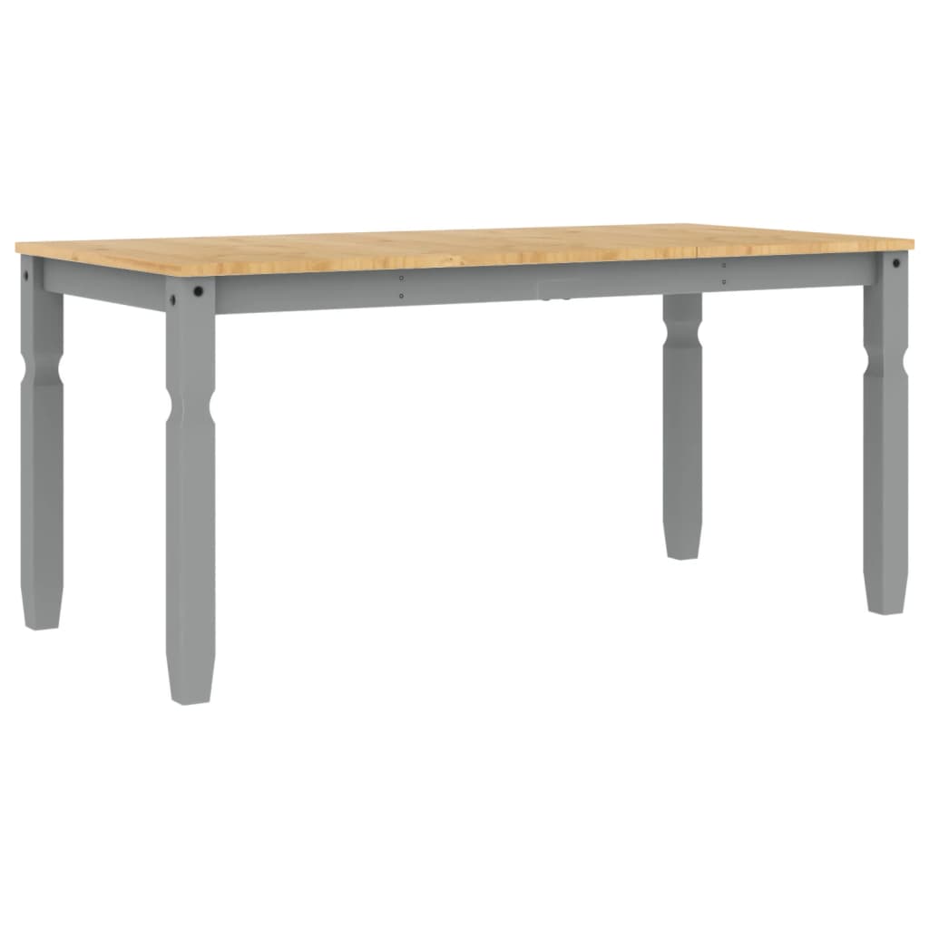 Table à manger Corona gris 160x80x75 cm bois massif de pin - XIOS