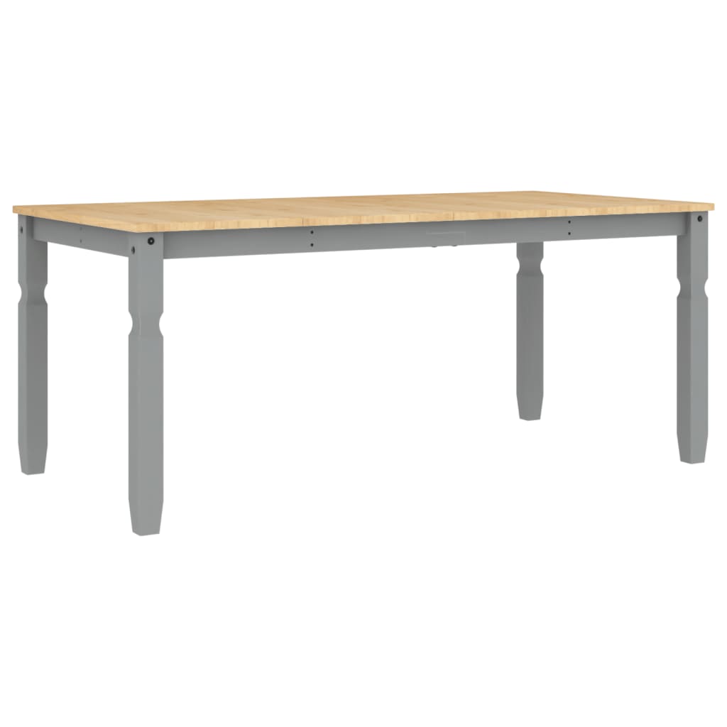Table à manger Corona gris 180x90x75 cm bois massif de pin - XIOS