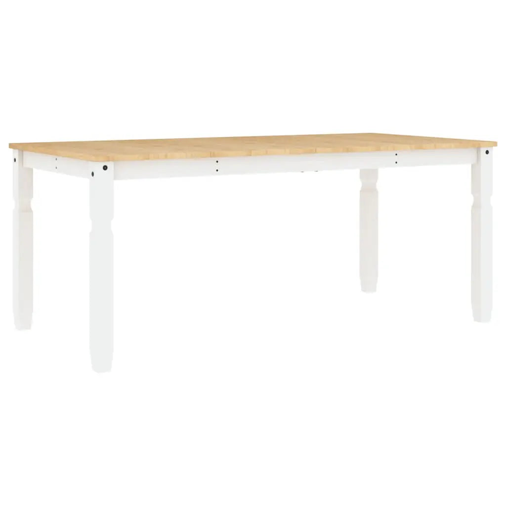Table à manger Corona blanc 180x90x75 cm bois massif de pin - XIOS