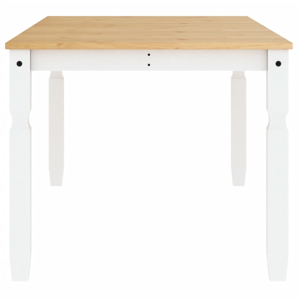 Table à manger Corona blanc 180x90x75 cm bois massif de pin - XIOS