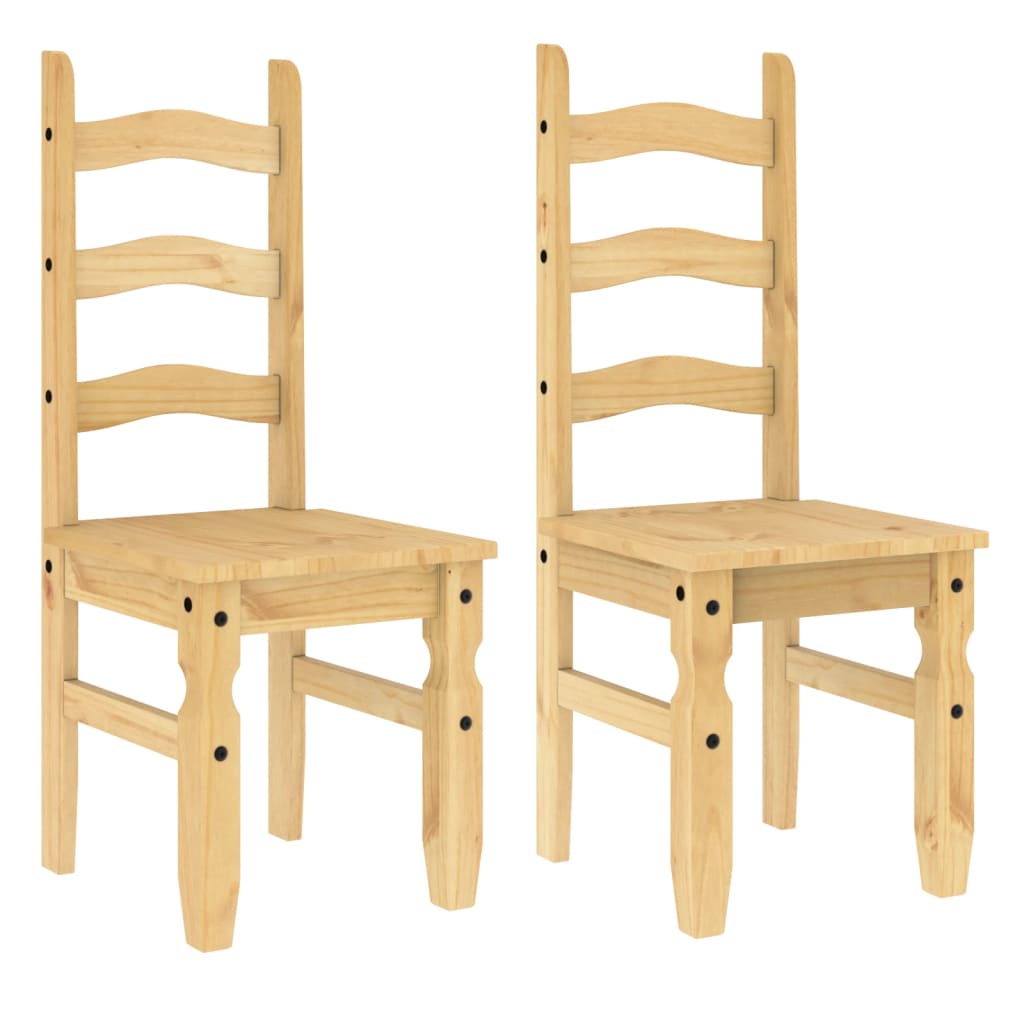 Chaises à manger lot de 2 Corona 42x47x107cm bois massif de pin - XIOS