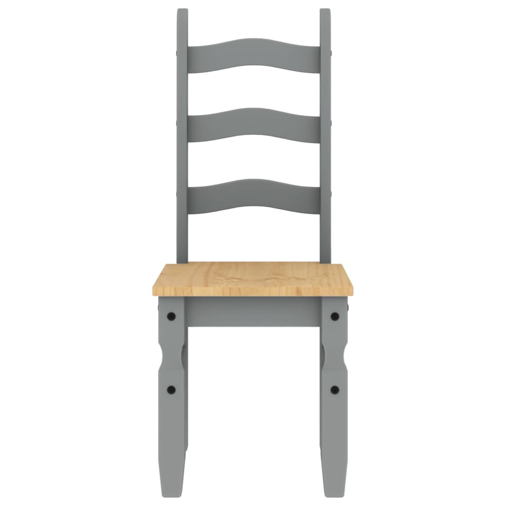 Chaises à manger lot de 2 Corona gris bois massif de pin - XIOS