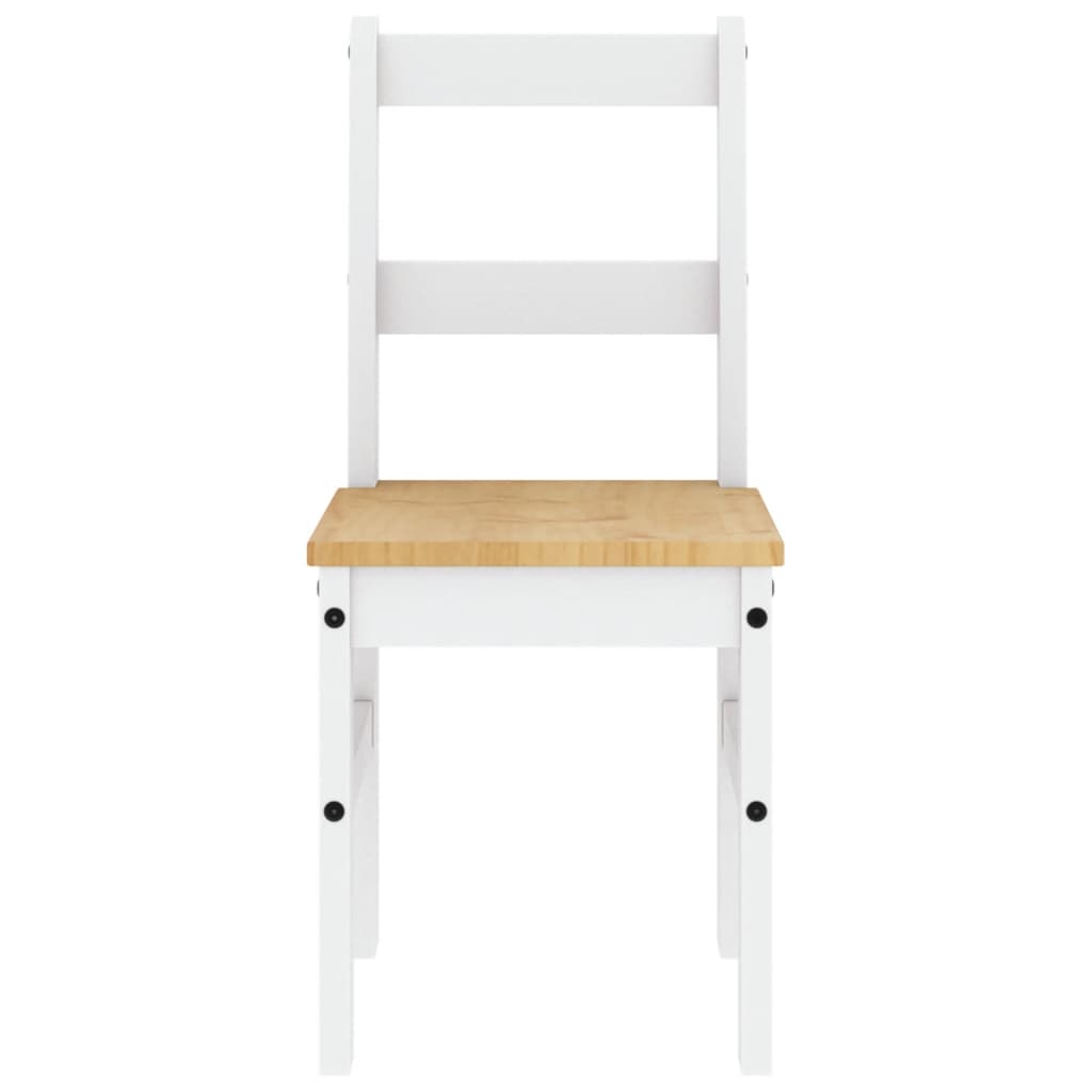 Chaises à manger lot de 2 PANAMA blanc bois massif de pin - XIOS