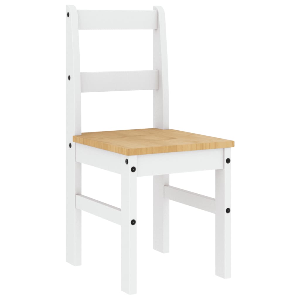 Chaises à manger lot de 2 PANAMA blanc bois massif de pin - XIOS