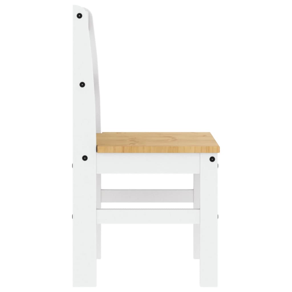 Chaises à manger lot de 2 PANAMA blanc bois massif de pin - XIOS