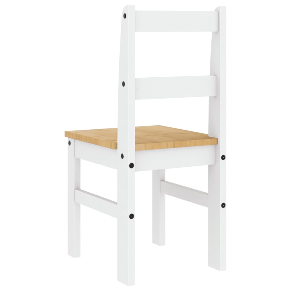 Chaises à manger lot de 2 PANAMA blanc bois massif de pin - XIOS