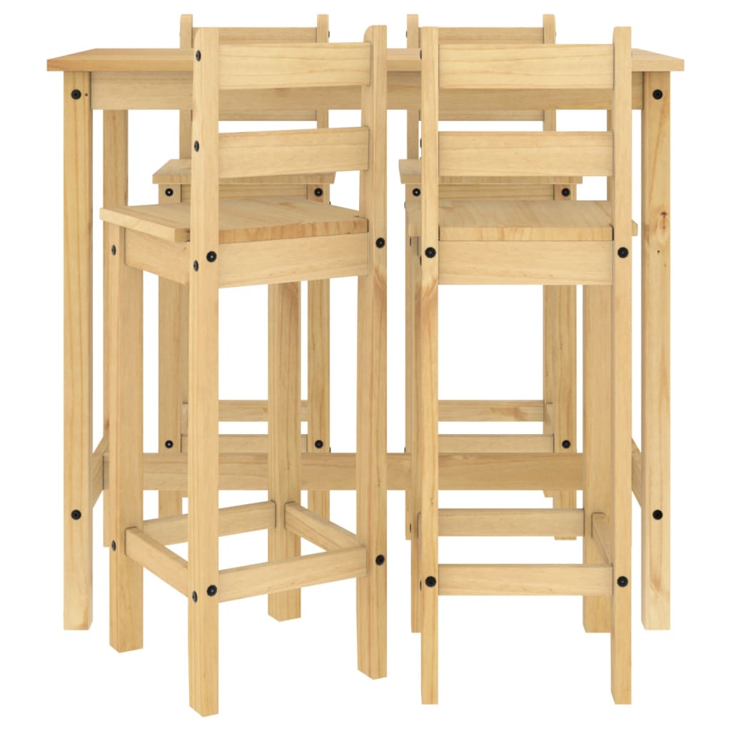 Ensemble de bar 5 pcs Bois de pin massif - XIOS