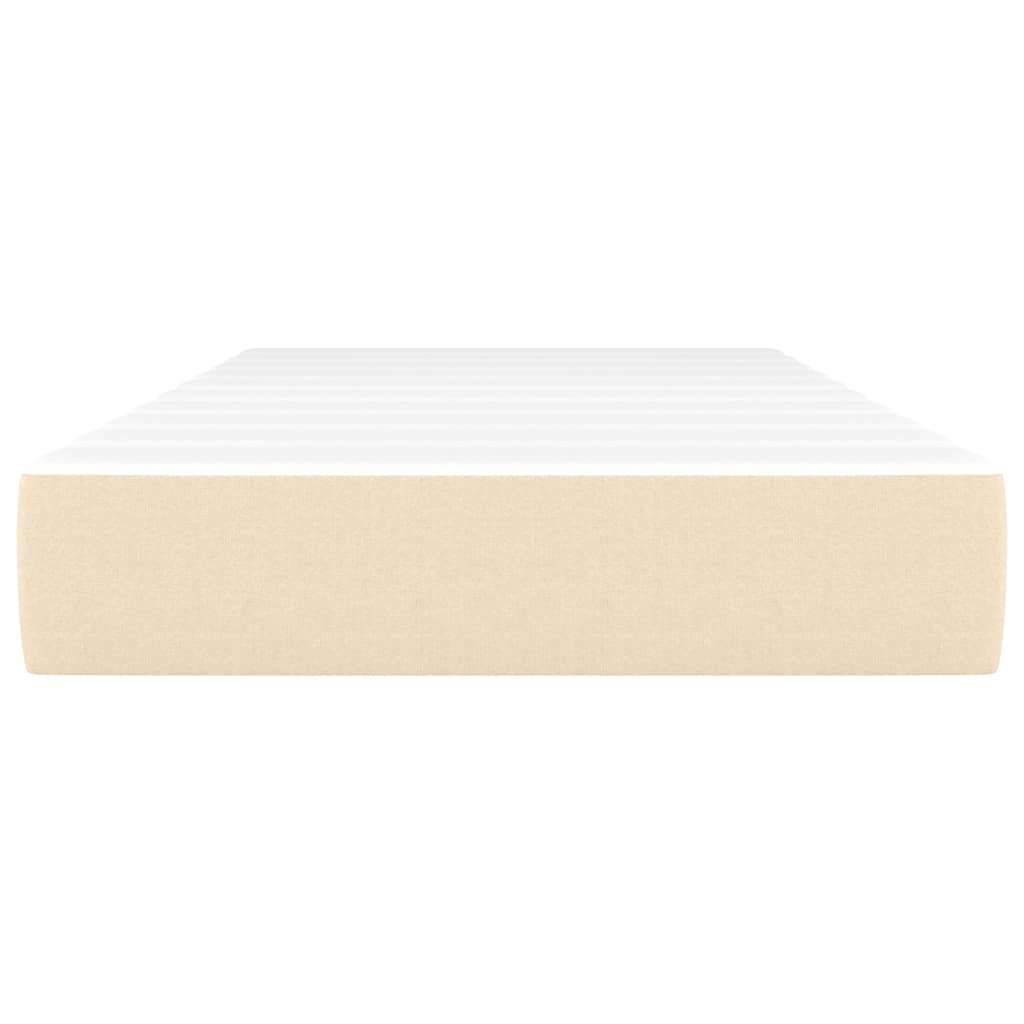 Matelas de lit à ressorts ensachés fermeté moyenne crème 120x190x20 cm Tissu