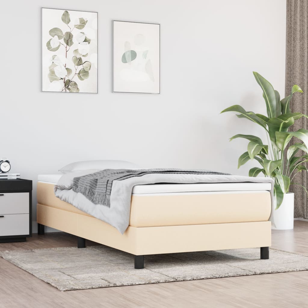 Matelas de lit à ressorts ensachés fermeté moyenne crème 120x190x20 cm Tissu