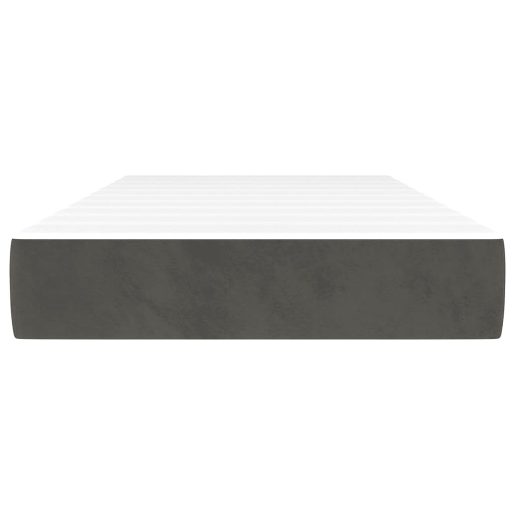 Matelas de lit à ressorts ensachés fermeté moyenne gris foncé 120x190x20 cm