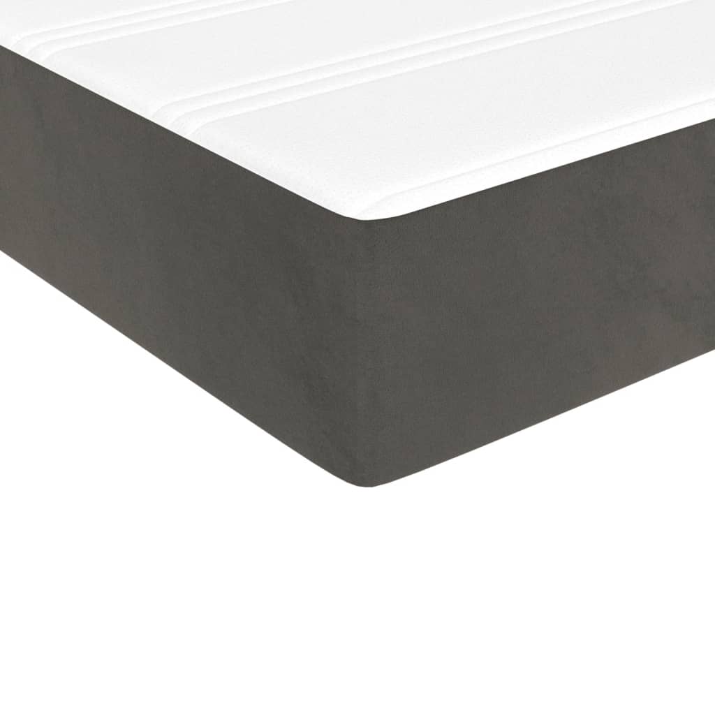 Matelas de lit à ressorts ensachés fermeté moyenne gris foncé 120x190x20 cm