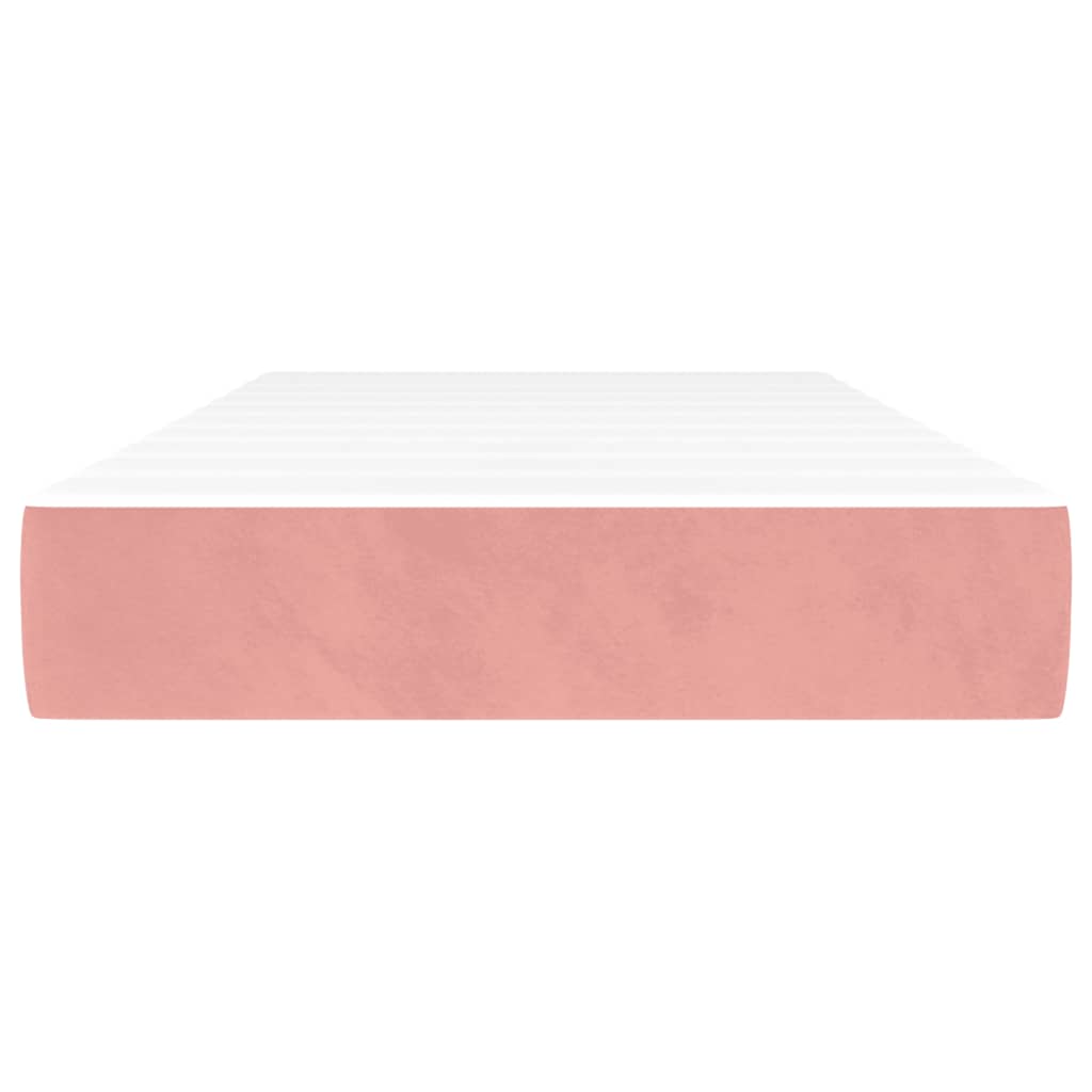 Matelas de lit à ressorts ensachés fermeté moyenne rose 120x190x20 cm velours - XIOS