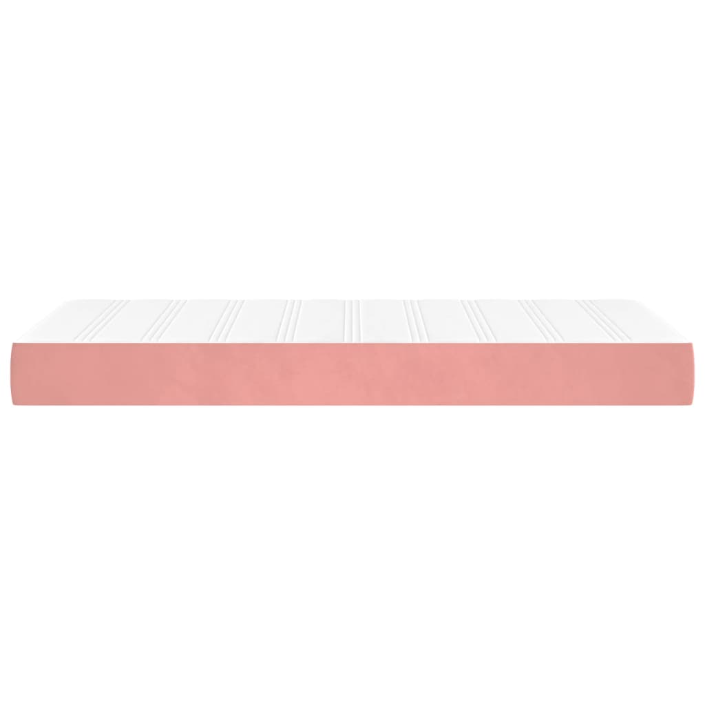Matelas de lit à ressorts ensachés fermeté moyenne rose 120x190x20 cm velours - XIOS