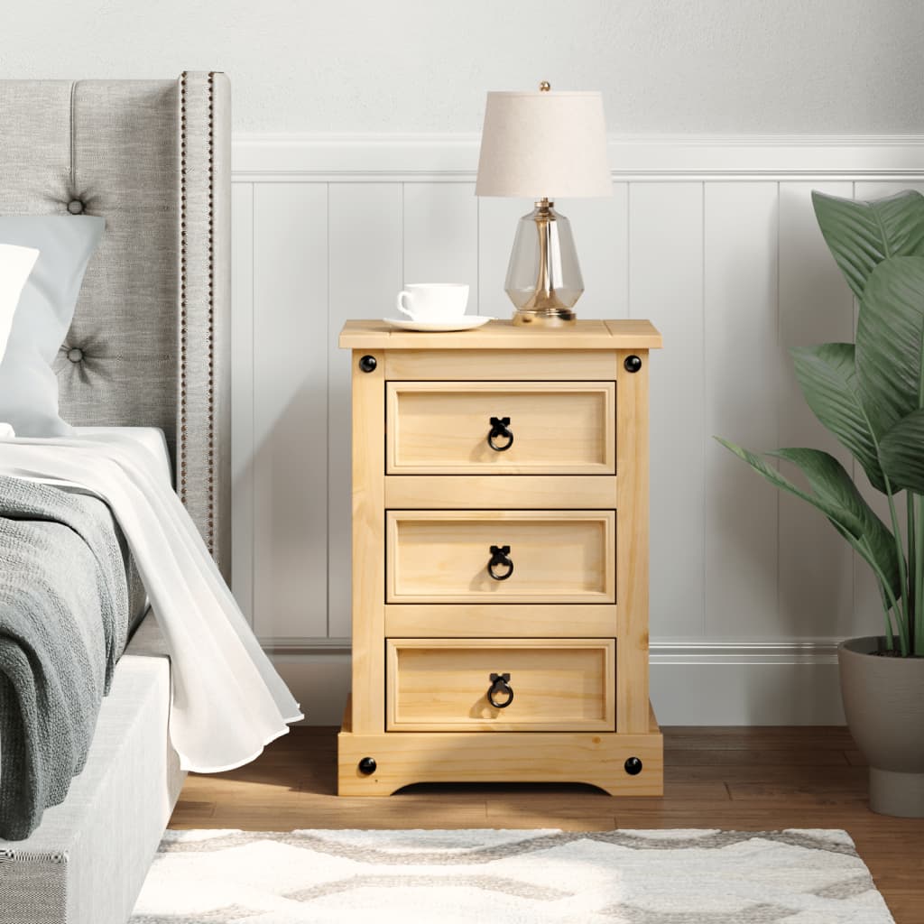 Table de chevet Corona 45x35x64 cm bois de pin massif - XIOS