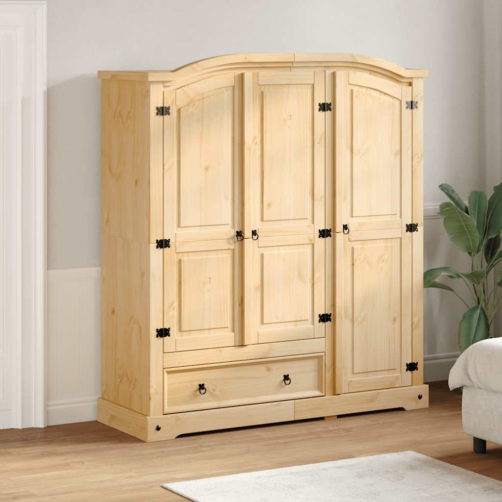 Garde-robe Corona 151,5x52x170 cm bois de pin massif - XIOS