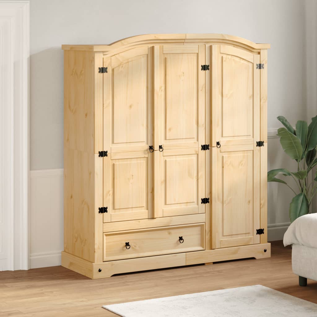 Garde-robe Corona 151,5x52x170 cm bois de pin massif - XIOS