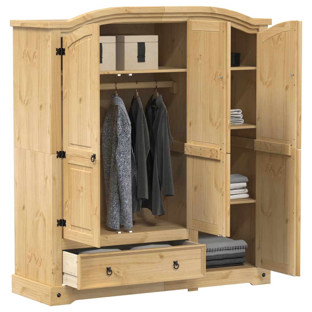 Garde-robe Corona 151,5x52x170 cm bois de pin massif - XIOS