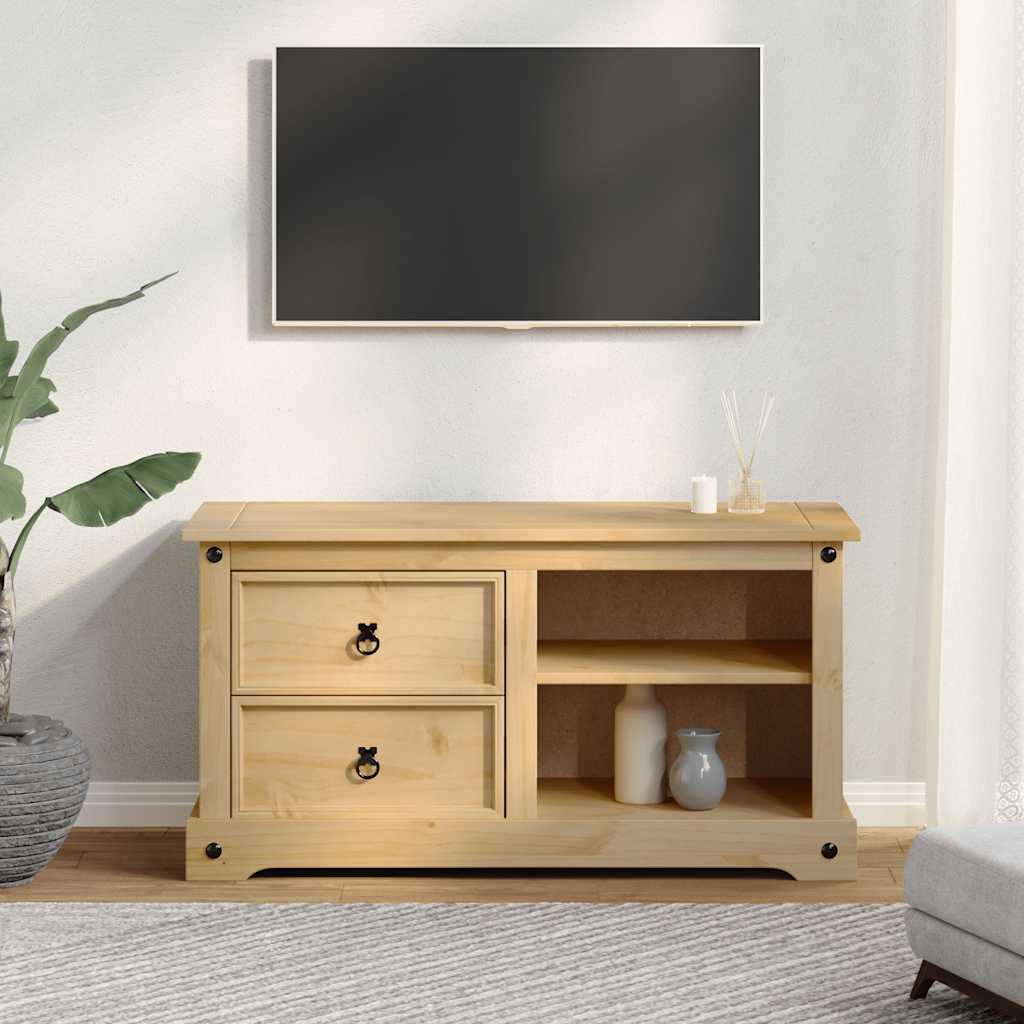 Meuble TV Corona 100x40x52 cm bois de pin massif - XIOS