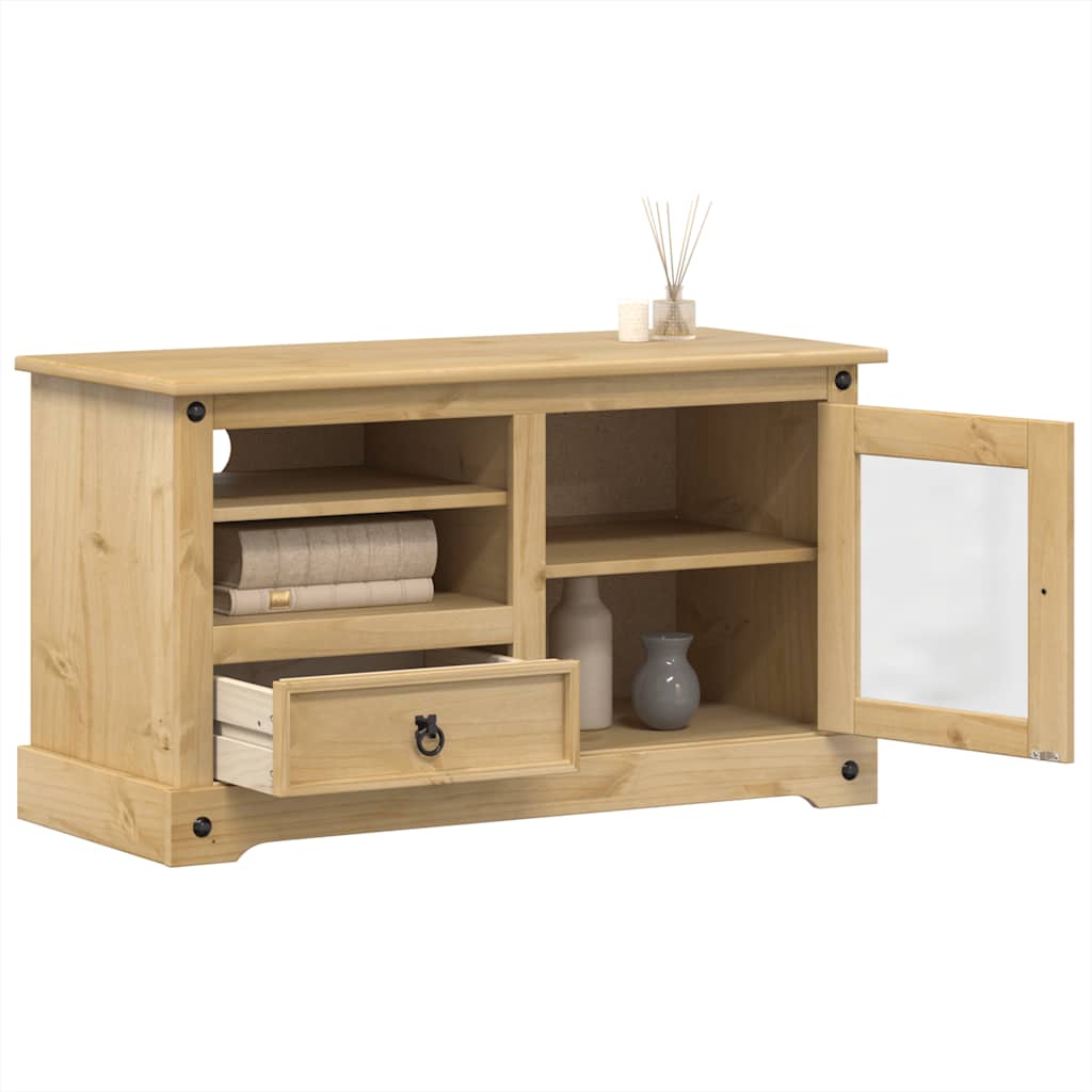 Meuble TV Corona 100x45x58 cm bois de pin massif - XIOS