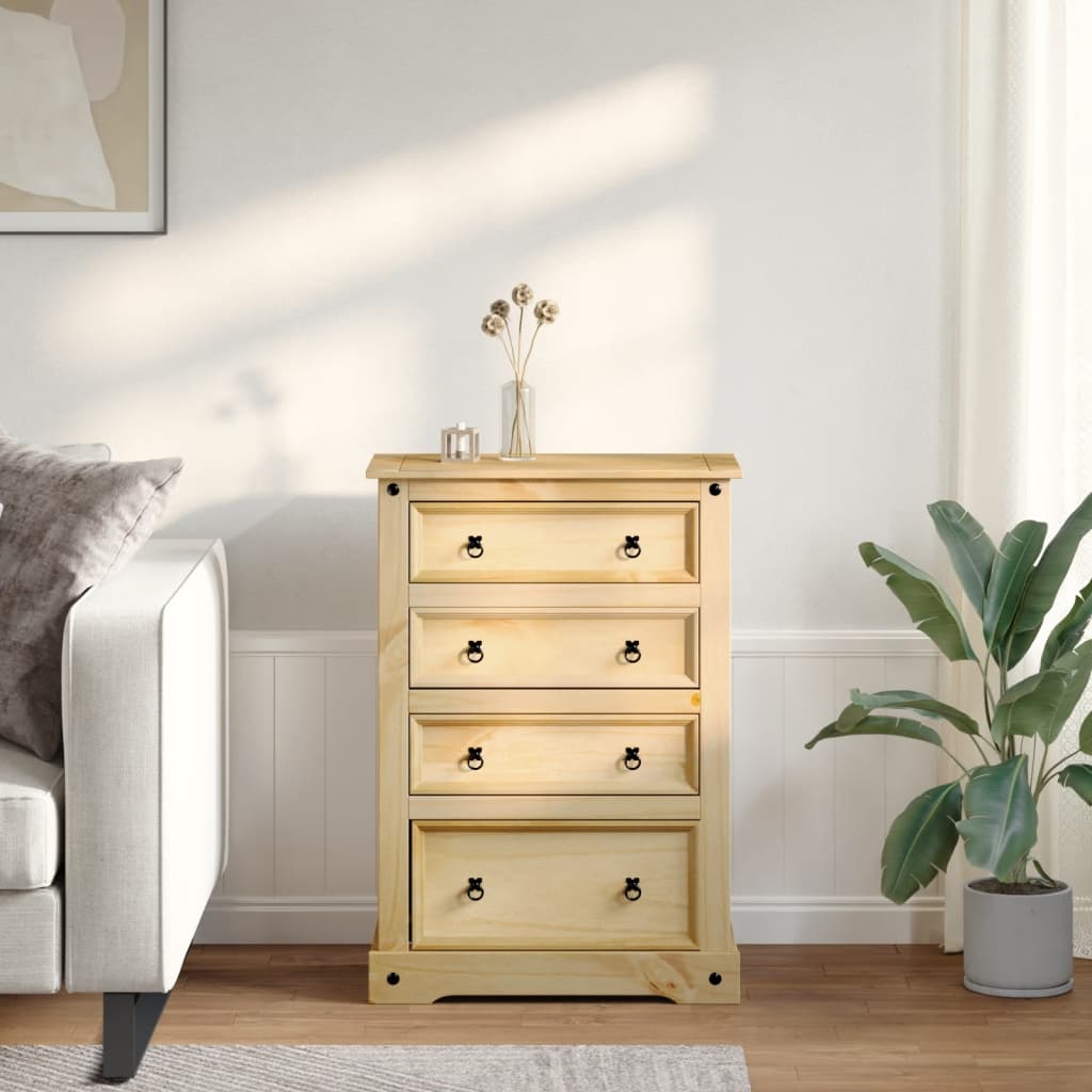 Commode Corona 80x43x114 cm bois massif de pin