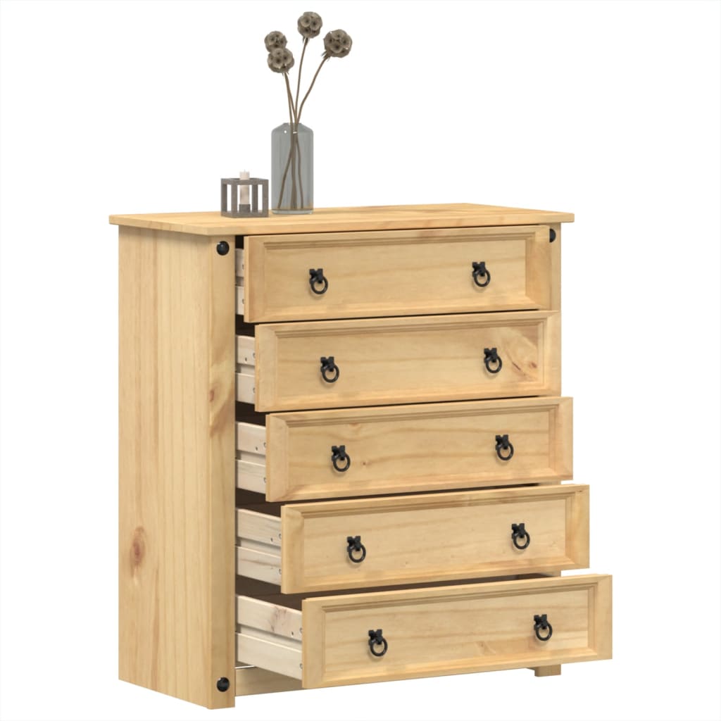 Commode Corona 80x40x89 cm bois massif de pin