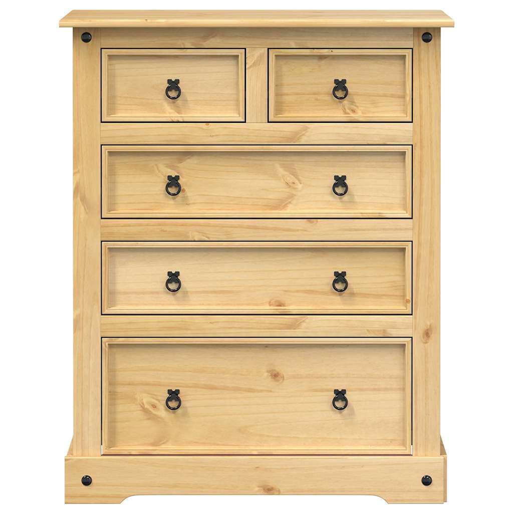 Commode Corona 92x48x114 cm bois massif de pin