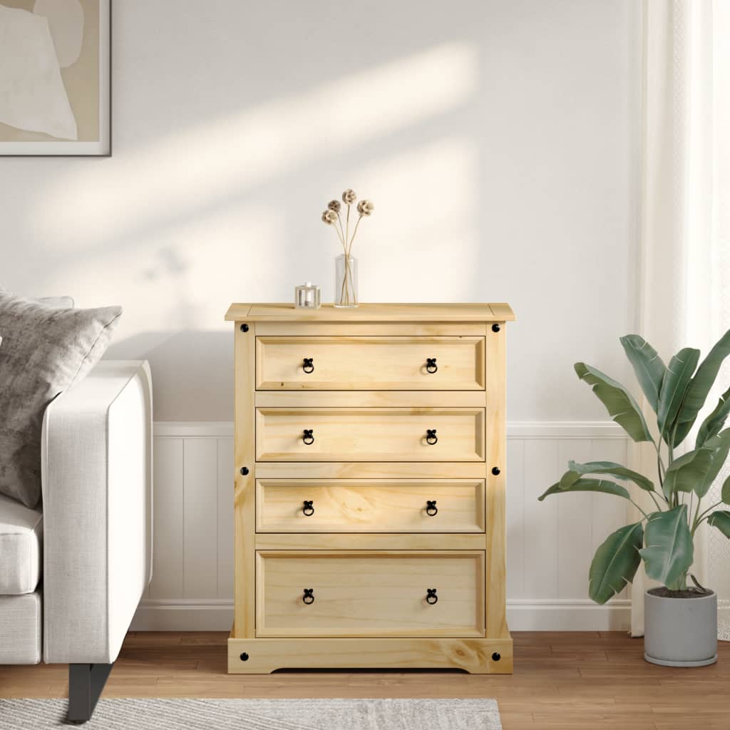 Commode Corona 92x48x120 cm bois massif de pin - XIOS