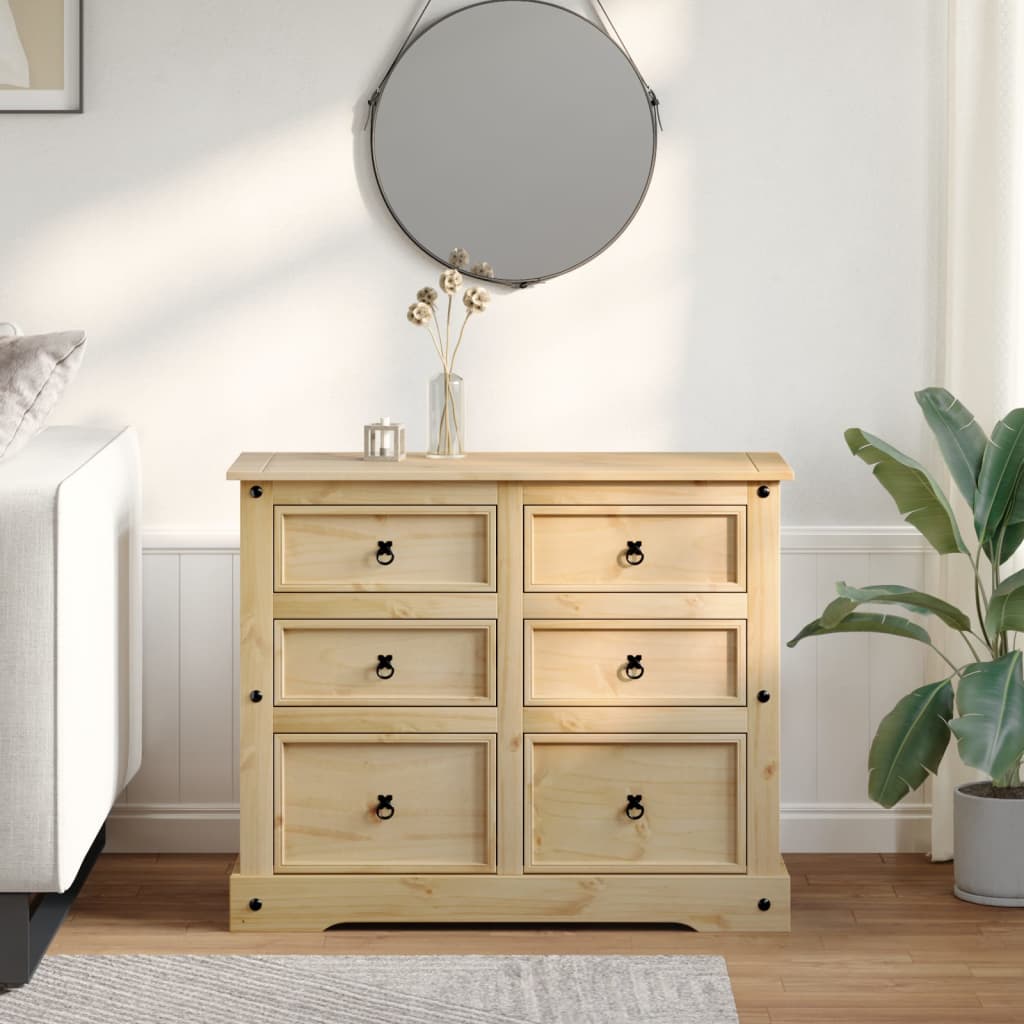 Commode Corona 110x43x91 cm bois massif de pin - XIOS