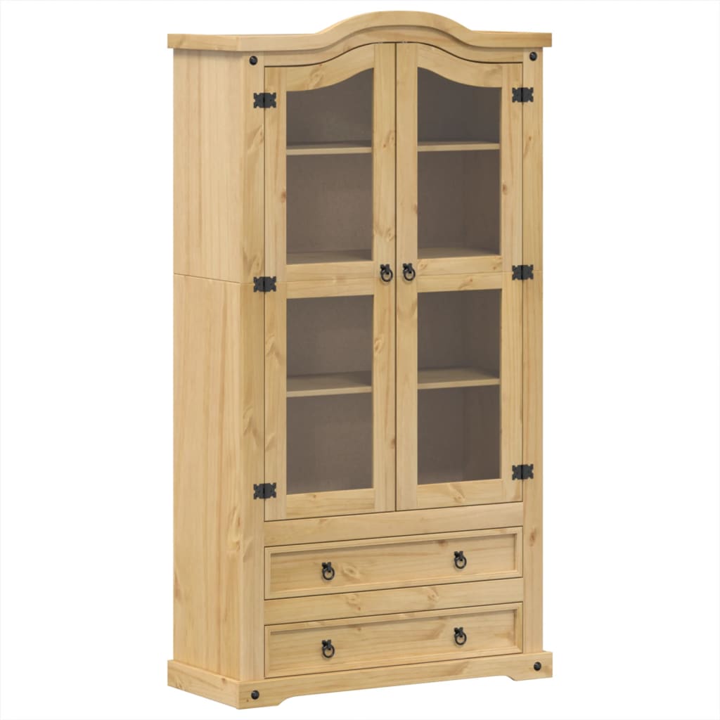Vitrine en verre Corona 99x43x187 cm bois massif de pin - XIOS