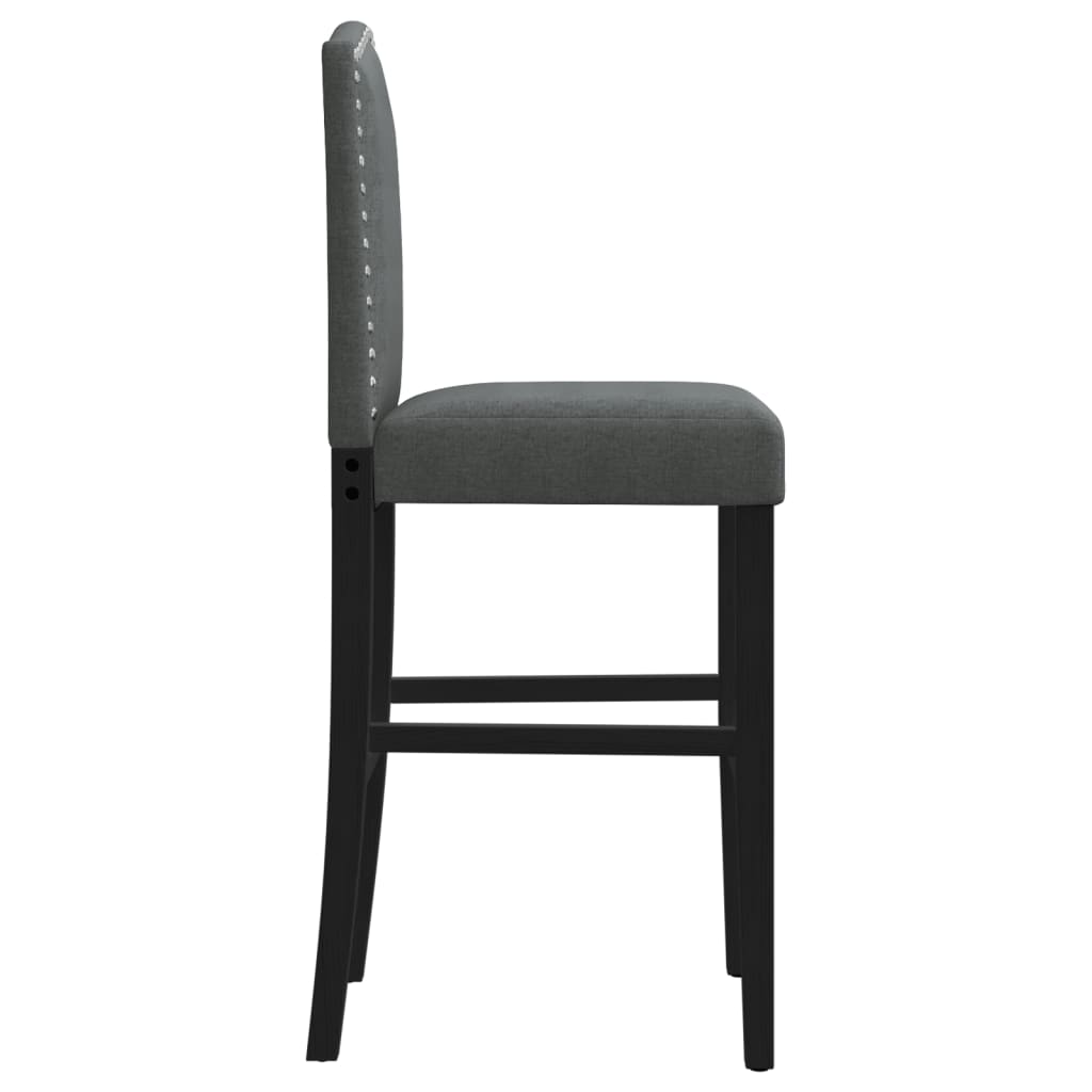Chaises de bar lot de 2 bois massif d'hévéa et tissu - XIOS