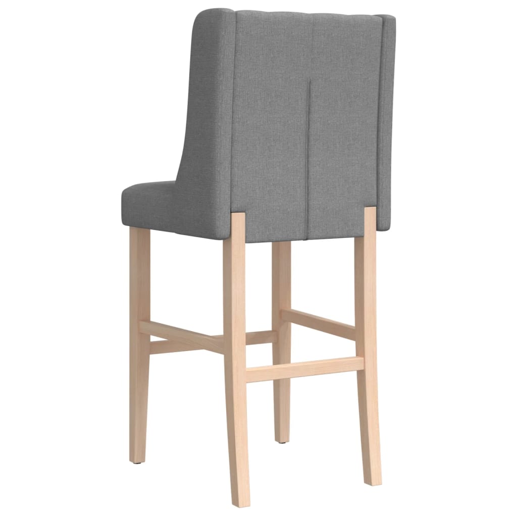 Chaises de bar lot de 2 bois massif d'hévéa et tissu - XIOS