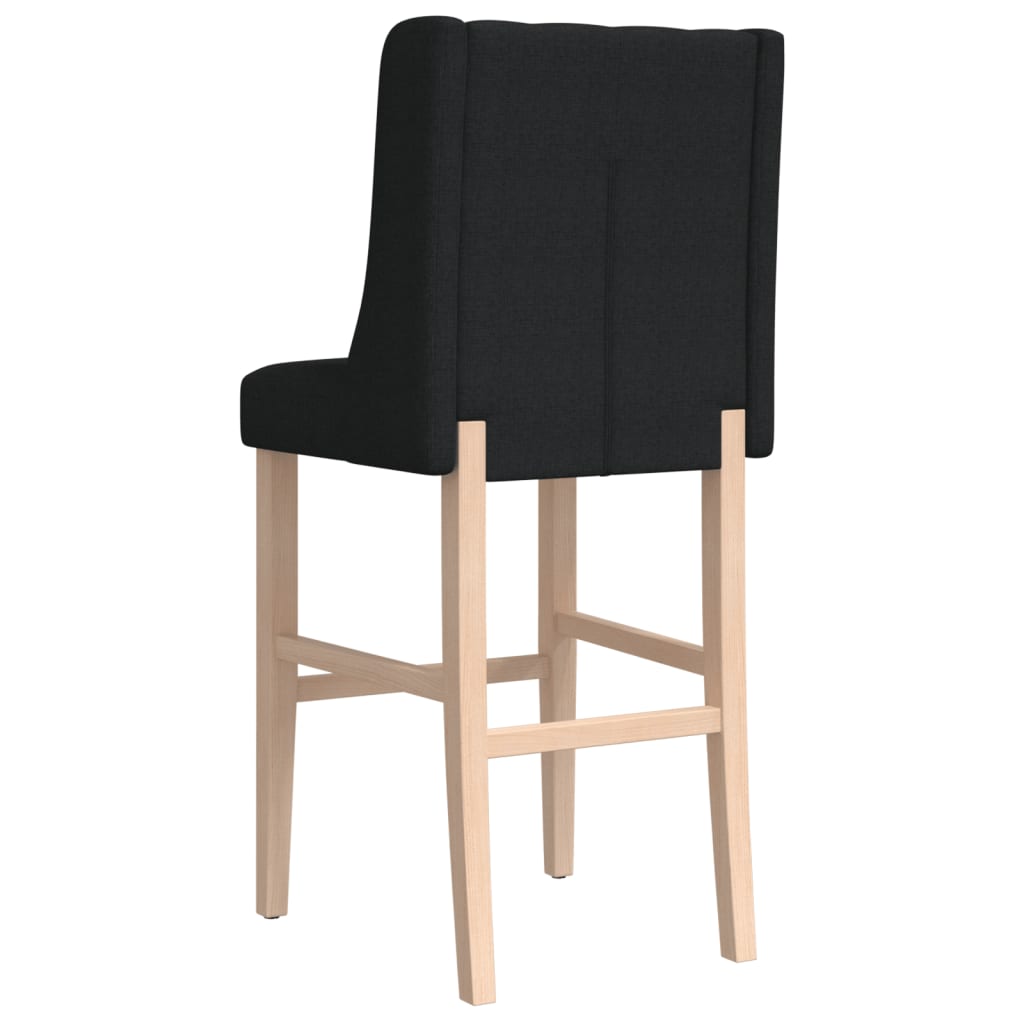 Chaises de bar lot de 2 bois massif d'hévéa et tissu - XIOS