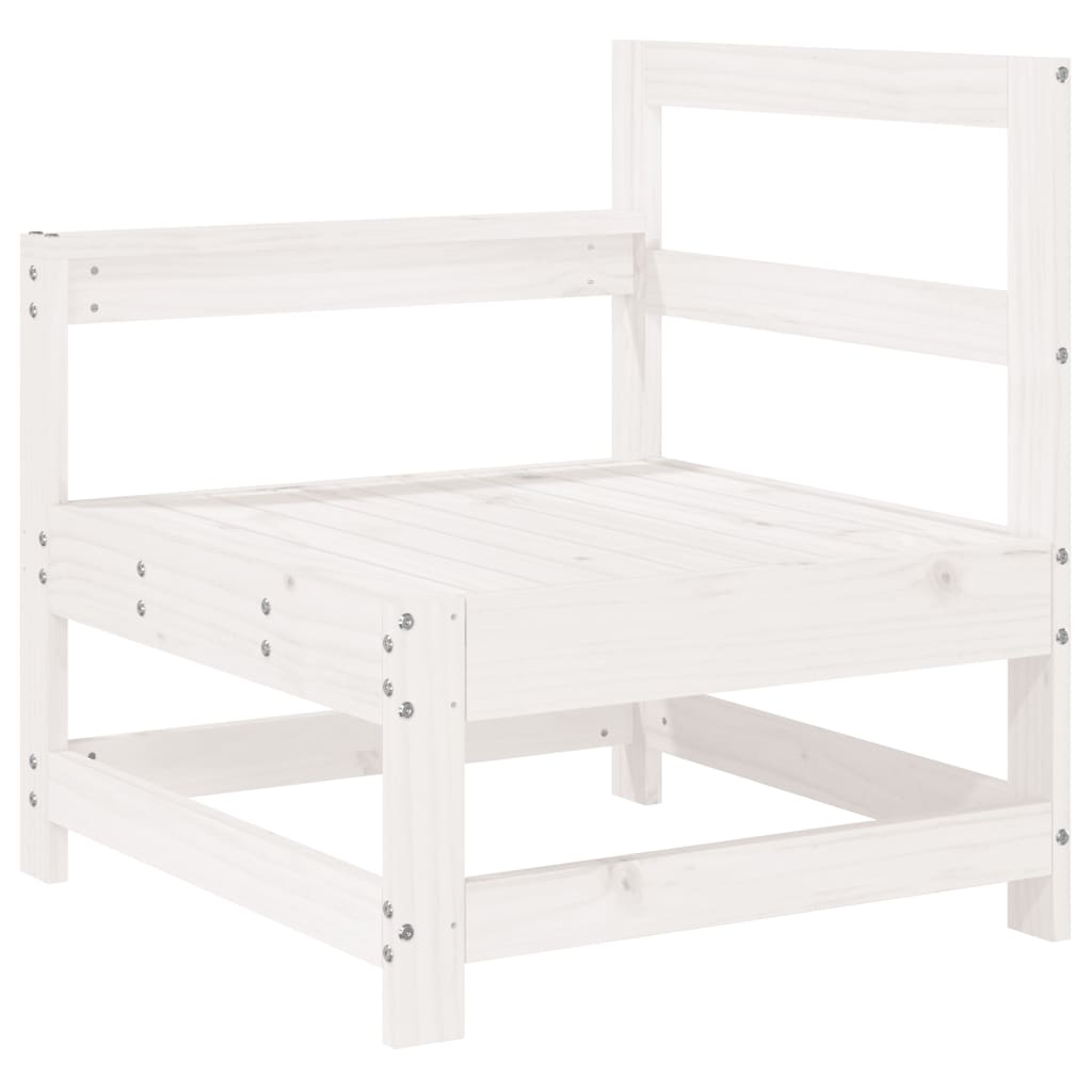 Salon de jardin 7 pcs blanc bois de pin massif