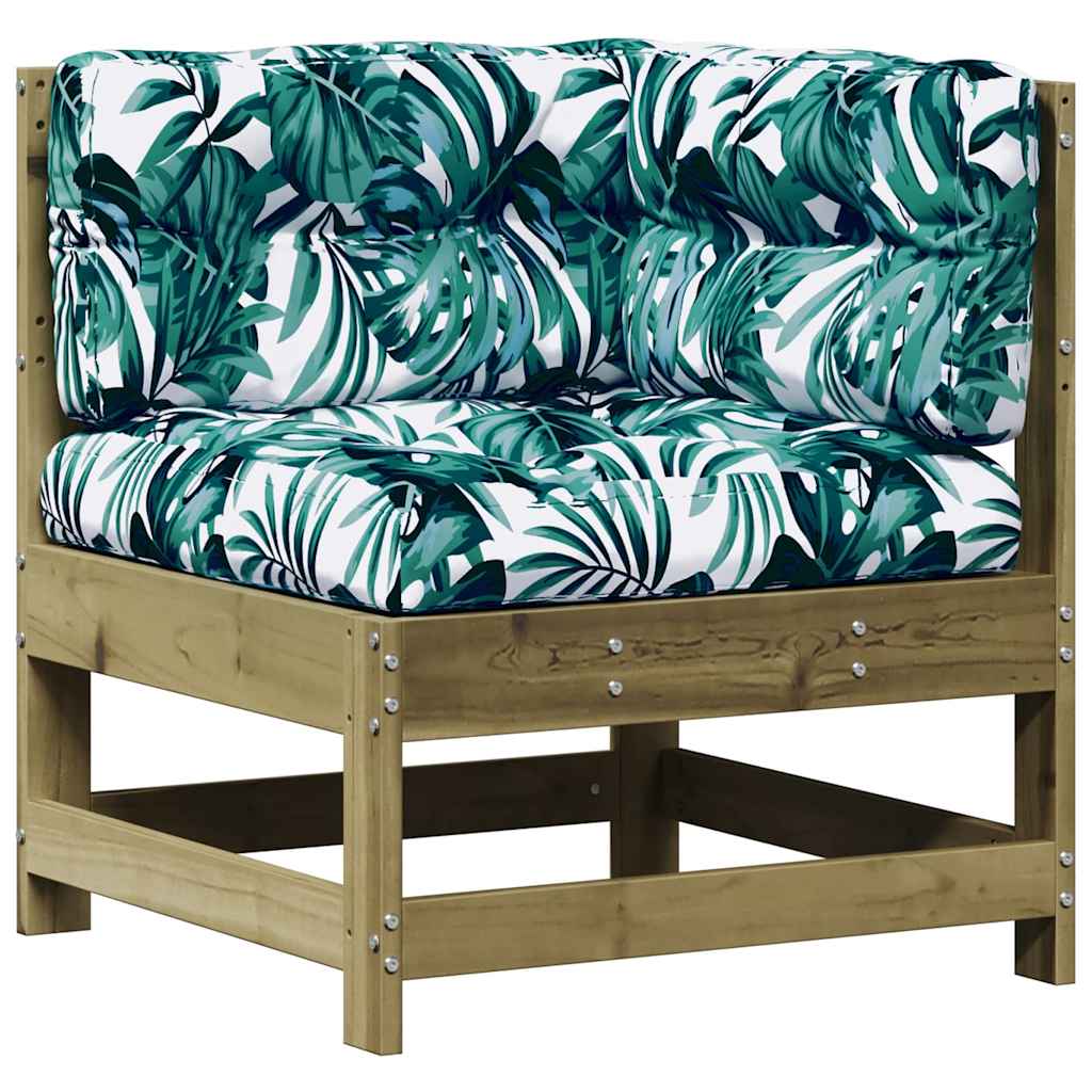 Salon de jardin 8 pcs avec coussins bois de pin imprégné